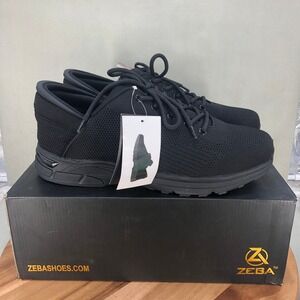 Zeba Mens Jet Black Extra Wide Hands Free Slip On Sneakers Size 13 4E